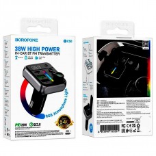 FM Модулятор BOROFONE BC50 38W TYPE-C PD 20W + USB QC3.0 18W Bluetooth / гучномовець