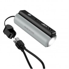 Power Bank Borofone BJ87 ліхтарик 5000mah, чорно-сірий