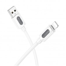 USB кабель BOROFONE BX114 USB - Lightning, Silicone, 2.4A, 1 м, білий