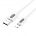 USB кабель BOROFONE BX114 USB - Lightning, Silicone, 2.4A, 1 м, белый