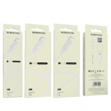 USB кабель BOROFONE BX18 charging data 2,4А USB - Lightning 1 метр, бiлий