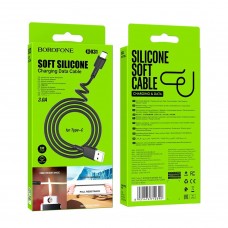 USB кабель BOROFONE BX31 Soft silicone charging data USB - Type-C, ЧОРНИЙ