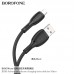 USB кабель BOROFONE BX86 Advantage Silicone USB - micro, чорний