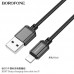 USB кабель BOROFONE BX87 Sharp плетений нейлон USB - Lightning, чорний