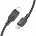 USB-C кабель HOCO X101 PD 27W Type-C - Lightning silicone 1м чорний USB-C кабель HOCO X101 PD 27W Type-C - Lightning silicone 1м чорний