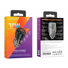 Автомобильное зарядное устройство BOROFONE BZ20 Smart 38W TYPE-C PD 20W + USB QC3.0, чёрный Автомобильное зарядное устройство BOROFONE BZ20 Smart 38W TYPE-C PD 20W + USB QC3.0, чёрный