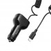 Автомобильное зарядное устройство HOCO NZ11A TYPE-C PD 30W/2USB + встроенный кабель Lightning, черный