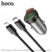 Автомобильное зарядное устройство HOCO NZ16A Rigorous 43W PD25W + QC3.0 с кабелем Type-C to Lightning, чёрный