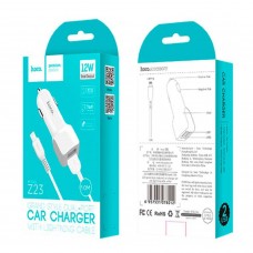 Автомобильное зарядное устройство HOCO Z23 2USB 2.4A + кабель USB - Lightning, белый Автомобильное зарядное устройство HOCO Z23 2USB 2.4A + кабель USB - Lightning, белый