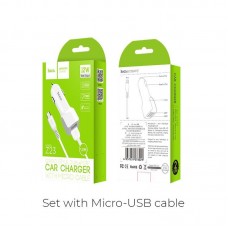 Автомобильное зарядное устройство HOCO Z23 2USB 2.4A + кабель USB - Micro USB, белый Автомобильное зарядное устройство HOCO Z23 2USB 2.4A + кабель USB - Micro USB, белый