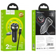 Автомобильное зарядное устройство HOCO Z40 2USB 2.4A + кабель USB - Micro USB, чёрный Автомобильное зарядное устройство HOCO Z40 2USB 2.4A + кабель USB - Micro USB, чёрный