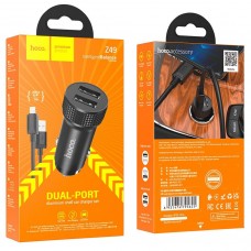 Автомобильное зарядное устройство HOCO Z49 2USB 2,4A + кабель USB - Lightning, черный Автомобильное зарядное устройство HOCO Z49 2USB 2,4A + кабель USB - Lightning, черный