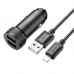 Автомобильное зарядное устройство HOCO Z49 2USB 2,4A + кабель USB - Lightning, черный