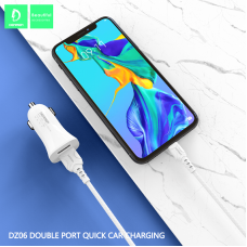 Автомобільний зарядний пристрій DENMEN DZ06L 3.1A 2USB PORT + CABLE USB Lightning