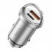 Автомобильное зарядное устройство HOCO NZ10 Handy USB-C PD 45 Вт + USB-A QC 3.0, серебристый