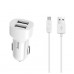 Автомобильное зарядное устройство HOCO Z2A 2 USB-A 2,4 А с кабелем USB-A - Micro-USB 1 м