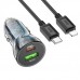 Автомобильное зарядное устройство HOCO Z47A Transparent Discovery Edition PD 30 Вт, USB-C + USB-A QC 3.0, с кабелем USB-C - Lightning 1 м, прозрачный чё