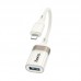 Адаптер HOCO UA39 Crystal (Lightning - USB-A), OTG, прозорий корпус, абрикосовий