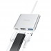 Адаптер-концентратор HOCO HB14 Easy Use Type-C - USB3.0 + HDMI + PD, алюминиевый корпус (серый)
