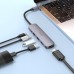 Адаптер-концентратор HOCO HB27 Type-C - USB 3.0 + 2×USB 2.0 + HDMI (HDTV) + PD, алюминиевый-серый