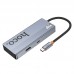 Адаптер-концентратор HOCO HB50 Wow 5-в-1 (Type-C - 3×USB 3.0 + HDMI (HDTV) + PD 100 Вт), алюминиевый серый