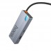 Адаптер-концентратор HOCO HB50 Wow 5-в-1 (Type-C - 3×USB 3.0 + HDMI (HDTV) + PD 100 Вт), алюминиевый серый