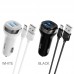 Автомобильное зарядное устройство HOCO Z40 Superior, 2×USB-A, 5 В/2,4 А, кабель USB-A - USB-C 1 м, белое