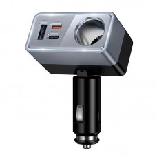 Автомобильное зарядное устройство-разветвитель HOCO Z65A Smart, USB 45 Вт PD/QC, 2×USB-C, USB-A, розетка прикуривателя, до 165 Вт, чёрное Автомобильное зарядное устройство-разветвитель HOCO Z65A Smart, USB 45 Вт PD/QC, 2×USB-C, USB-A, розетка прикуривателя, до 165 Вт, чёрное
