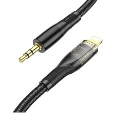 Аудиокабель HOCO UPA25 Transparent Discovery Edition Lightning - 3.5 мм, 1 м, чёрный