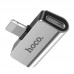 Аудиоадаптер HOCO LS24 Lightning 2в1 серебристый