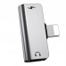 Аудиоадаптер HOCO LS24 Lightning 2в1 серебристый