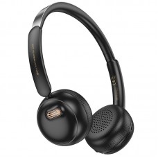 Беспроводные накладные наушники HOCO W62 Verso Bluetooth 5.4 с микрофоном, до 30 часов, чёрные