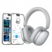 Беспроводные полноразмерные наушники HOCO W63 Triunfo Bluetooth 5.4 с ANC, управлением через приложение и AUX, стального цвета