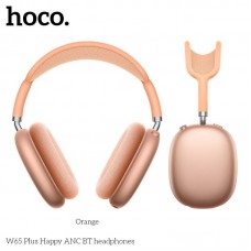 Беспроводные полноразмерные наушники HOCO W65 Plus Happy Bluetooth 5.4 с ANC, микрофоном и AUX, оранжевые Беспроводные полноразмерные наушники HOCO W65 Plus Happy Bluetooth 5.4 с ANC, микрофоном и AUX, оранжевые