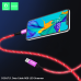 Кабель USB Denmen D25L USB - Lightning 2.4A RGB LED STREAMER CABLE