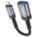 OTG-адаптер HOCO UA24 Lightning (штекер) - USB-A 2.0 (гнездо), 16,5 см серый