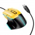 Игровая проводная мышь HOCO GM31 Overlord USB, 1200 - 3600 DPI, 7 кнопок, подсветка, черно-желтая