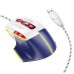 Игровая проводная мышь HOCO GM31 Overlord USB, 1200 - 3600 DPI, 7 кнопок, подсветка, бело-синяя