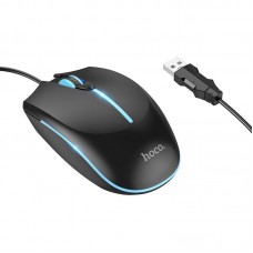 Игровая проводная мышь HOCO GM37 Wonderful USB, 800 - 2400 DPI, 4 кнопки, подсветка, черная Игровая проводная мышь HOCO GM37 Wonderful USB, 800 - 2400 DPI, 4 кнопки, подсветка, черная