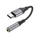 Переходник HOCO LS36, внешняя звуковая карта Type-C - jack 3.5 мм, 12 см, чёрный Переходник HOCO LS36, внешняя звуковая карта Type-C - jack 3.5 мм, 12 см, чёрный