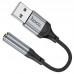 Переходник HOCO LS36, внешняя звуковая карта USB - jack 3.5 мм, 0,12 м, чёрный Переходник HOCO LS36, внешняя звуковая карта USB - jack 3.5 мм, 0,12 м, чёрный