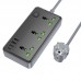 Сетевой удлинитель Borofone BAC2A (3USB/1Type-C/3xSocket) 1,5м (черный)