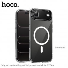 Силиконовая накладка HOCO противоударная с MagSafe для APPLE iPhone 17 AIR, прозрачная