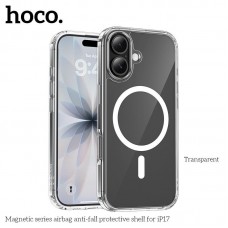 Силиконовая накладка HOCO противоударная с MagSafe для APPLE iPhone 17, прозрачная
