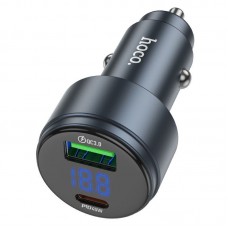 Автомобильное зарядное устройство HOCO Z57B 63W TYPE-C + USB QC3.0, серый Автомобильное зарядное устройство HOCO Z57B 63W TYPE-C + USB QC3.0, серый