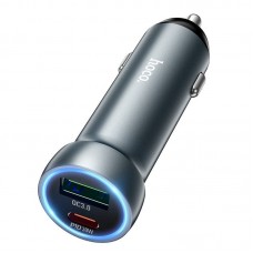 Автомобильное зарядное устройство HOCO Z54A Type-C PD 30W + USB QC3.0, быстрая зарядка, чёрный Автомобильное зарядное устройство HOCO Z54A Type-C PD 30W + USB QC3.0, быстрая зарядка, чёрный
