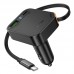Автомобильное зарядное устройство HOCO NZ18 Guardian 65 Вт USB-C PD + USB-A QC с выдвижным кабелем Type-C, черный Автомобильное зарядное устройство HOCO NZ18 Guardian 65 Вт USB-C PD + USB-A QC с выдвижным кабелем Type-C, черный