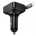 Автомобильное зарядное устройство HOCO NZ18 Guardian 65 Вт USB-C PD + USB-A QC с выдвижным кабелем Type-C, черный Автомобильное зарядное устройство HOCO NZ18 Guardian 65 Вт USB-C PD + USB-A QC с выдвижным кабелем Type-C, черный
