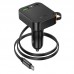 Автомобильное зарядное устройство HOCO NZ18 Guardian 65 Вт USB-C PD + USB-A QC с выдвижным кабелем Type-C, черный Автомобильное зарядное устройство HOCO NZ18 Guardian 65 Вт USB-C PD + USB-A QC с выдвижным кабелем Type-C, черный