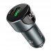 Автомобильное зарядное устройство HOCO Z42 Light Road USB-C PD 20 Вт + USB-A QC 3.0 с цифровым дисплеем, серый металлик Автомобильное зарядное устройство HOCO Z42 Light Road USB-C PD 20 Вт + USB-A QC 3.0 с цифровым дисплеем, серый металлик